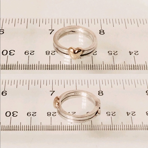 Unique Sterling & 14k Gold Hinged I Love You Ring - Picture 6 of 8